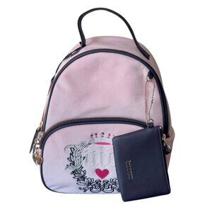 Juicy Couture Heritage Mini‎ Backpack in Pink Clay & Chocolate w/Card Wallet